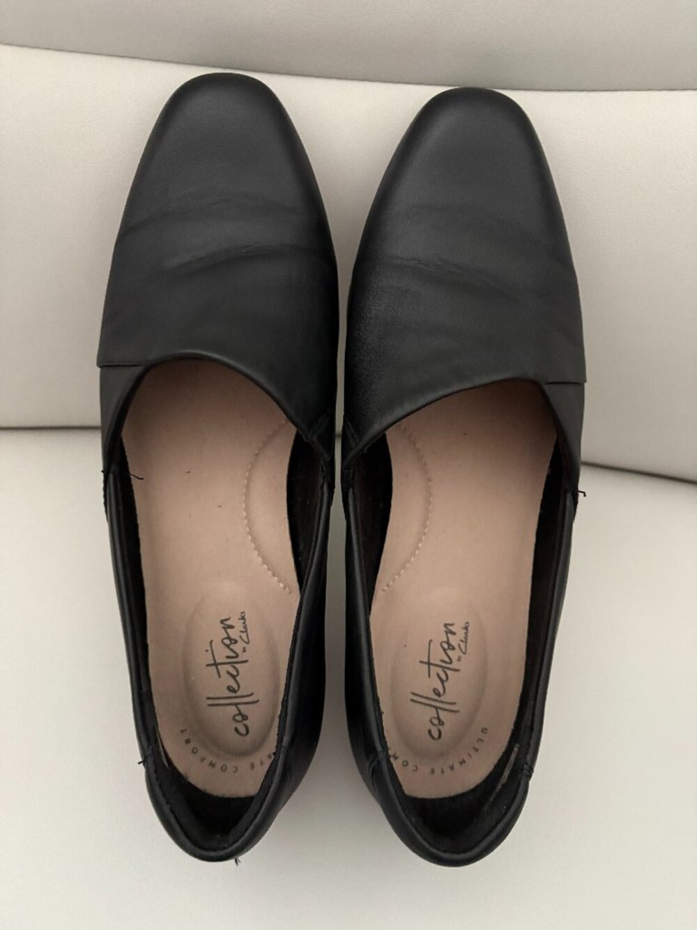 Clark's Black Leather Shoes Juliet Palm Size 7M
